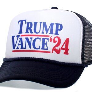 Trump Vance 2024 Hat Take America Back Cap Adult Truckers Snapback Navy/White